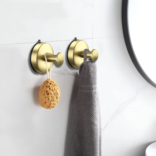 Miniatura 2 de DGYB Ganchos de ventosa para ducha, juego de 4 ganchos extraíbles de acero inoxidable para toallas de baño, ventana de vidrio, puerta, pared y Juego