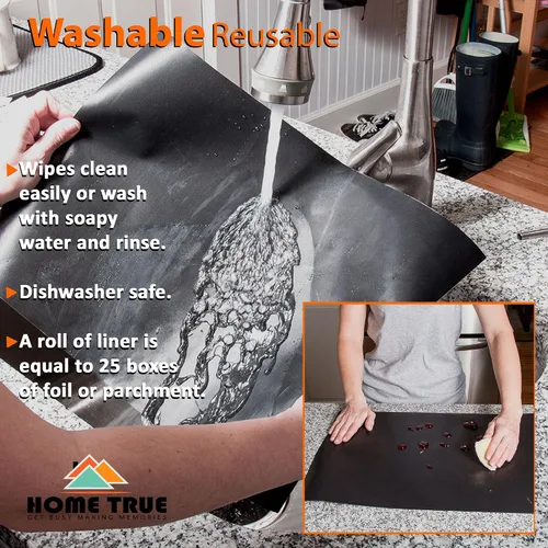 Miniatura 3 de Home True Ovenliner - Alfombrilla antiadherente para microondas, tostadora, color negro, 70 x 16.25 pulgadas