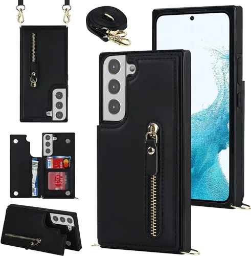 Miniatura 10 de Crossbody Phone Case iPhone 12 / iPhone 12 Pro Leather Card Holders Wallet Protective Case Removable Adjustable Leather Strap with Button Compatible