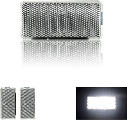 Reflector autoadhesivo rectángulo 94X44mm seguridad impermeable pegar en árboles de buzón de entrada Blanco