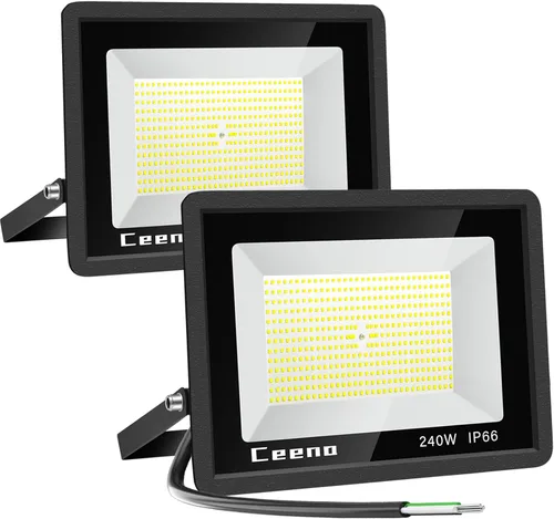 Miniatura 10 de Ceena paquete de 2 luces LED de inundación enchufables de 60W para exteriores, foco LED superbrillante de 6000lm con cable de 1.8 m, luz de trabajo