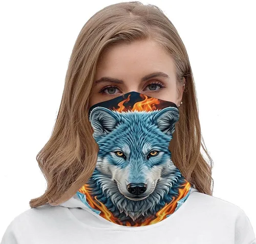 Miniatura 5 de Wolf Neck Gaiter Breathable & Moisture-Wicking Face Mask Bandana Balaclava Sun Protection Face Cover Scarf Lightweight Seamless Design for Outdoor