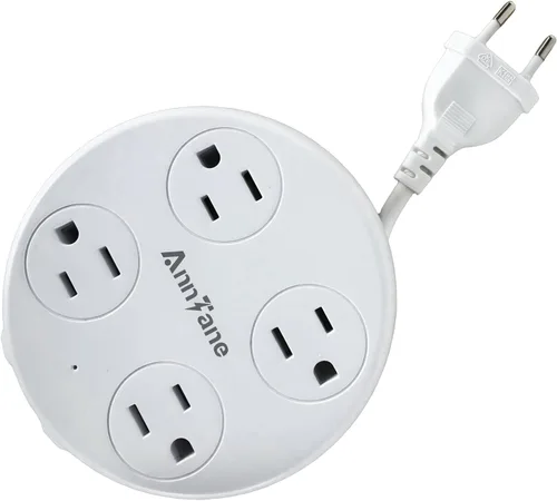 Adaptador de enchufe de viaje para Europa con USB C Blanco