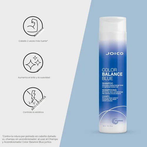Miniatura 3 de Joico Color Balance Blue Shampoo For Lightened Brown Hair Eliminate Brassy Orange Tones Boost Color Vibrancy & Shine Protect Against Harmful
