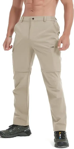 Miniatura 7 de Mens Hiking Convertible Pants Waterproof Lightweight Quick Dry Zip Off Fishing Travel Safari Outdoor Cargo Work