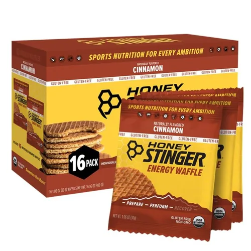 Honey Stinger - Gofre orgánico energético para ejercicio, resistencia y rendimiento, libre de gluten, nutrición deportiva pre y postentrenamiento,