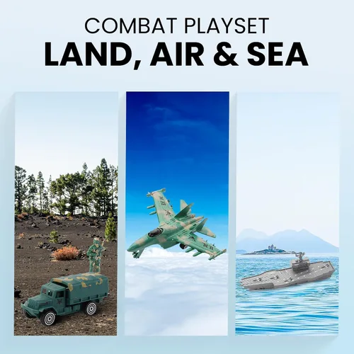 Miniatura 5 de Liberty Imports Figuras de acción de lujo de la Fuerza Aérea Militar de la Armada de la Fuerza Aérea para hombres y soldados con vehículos a escala