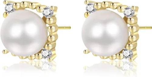 Miniatura 10 de Aretes de perlas para mujer, perlas redondas blancas, aretes de oro envueltos de alambre, joyería hecha a mano para mamá, amante y ella