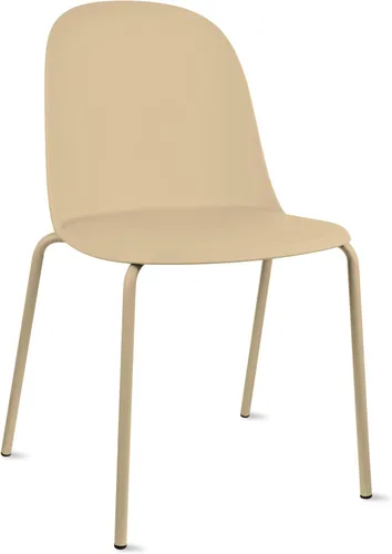 Miniatura 4 de 2xhome Silla de comedor moderna apilable sin brazos Asiento de plástico con patas de metal Uso en interiores o exteriores Patio de cocina