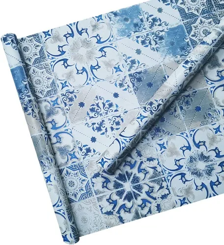 Miniatura 2 de PoetryHome Papel tapiz adhesivo de azulejos mediterráneos para paredes, cocina, gabinetes de baño, 17.7 x 117 pulgadas
