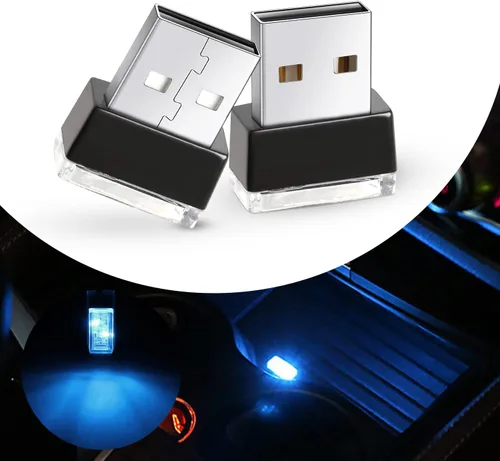Miniatura 8 de Ouzorp 2 piezas mini USB LED luz, iluminación interior LED de coche DC 5V inteligente USB LED atmósfera luz portátil teclado luz hogar oficina
