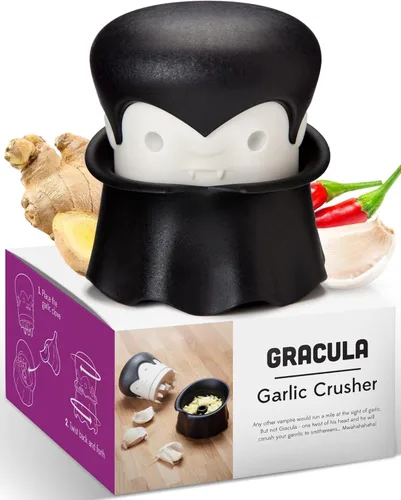 OTOTO Gracula - Trituradora de ajo, jengibre, nueces, chile, hierbas, picadora con tapa giratoria y prensa manual fácil de apretar, utensilios de