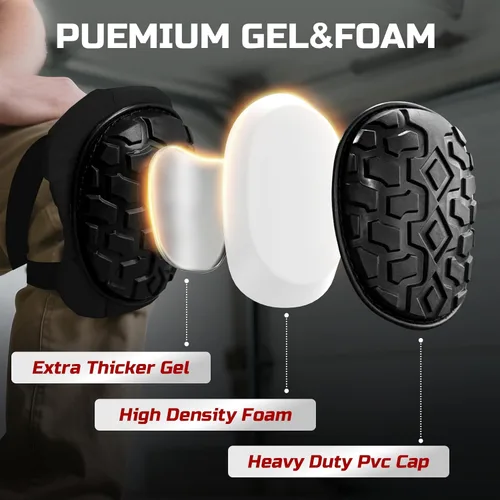 Miniatura 2 de Rodilleras profesionales para trabajo y construcción con acolchado de espuma de alta resistencia, almohadilla de gel, rodilleras para hombres