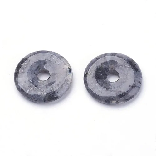 Miniatura 10 de FASHEWELRY 10 colgantes de piedras preciosas de disco de jade natural de 0.945-0.984 in, agujero grande curativo chakra, piedra pulida, abalorios