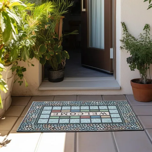 Miniatura 2 de CHICHIC - Alfombra rectangular para puerta de entrada grande de 24 x 36 pulgadas, tapete de entrada para áreas de alto tráfico, alfombras para Azul