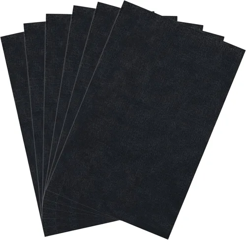 Caydo 6 piezas de tela Aida de 14 hilos negra, tela de algodón para punto de cruz y bordado para labores de aguja, manualidades DIY, 12 por 18