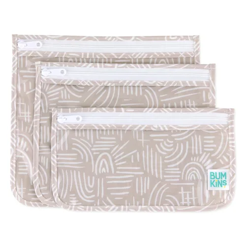 Miniatura 23 de Bumkins Bolsa de viaje, artículos de tocador, bebé, bolsa aprobada por la TSA, bolsa con cremallera, tamaño de cuarto de galón, lado transparente