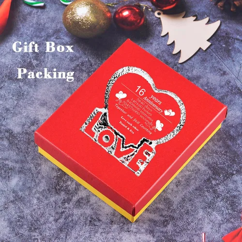 Miniatura 5 de Marco de fotos de cristal con tu propia foto y texto grabado, diseño de amor personalizado en forma de corazón, regalo de mesa, regalos de cristal