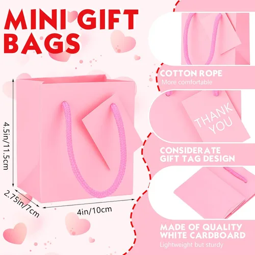 Miniatura 3 de Zhehao Paquete de 50 mini bolsas de regalo de graduación a granel de 4 x 2.75 x 4.5 pulgadas, pequeñas bolsas de regalo de agradecimiento con asas