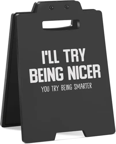 Miniatura 37 de Letrero divertido para escritorio de oficina, placa de humor con texto en inglés "Responder Desk Rates", regalo sarcástico divertido para compañeros
