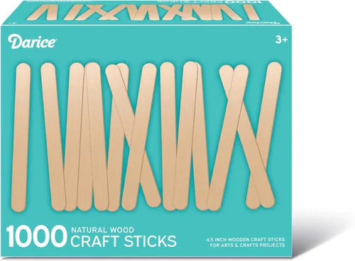 Miniatura 10 de Darice Palitos de paletas para manualidades, 4.5 pulgadas, 1000 piezas, 500 palitos de madera de colores arcoíris para manualidades, 500 palos