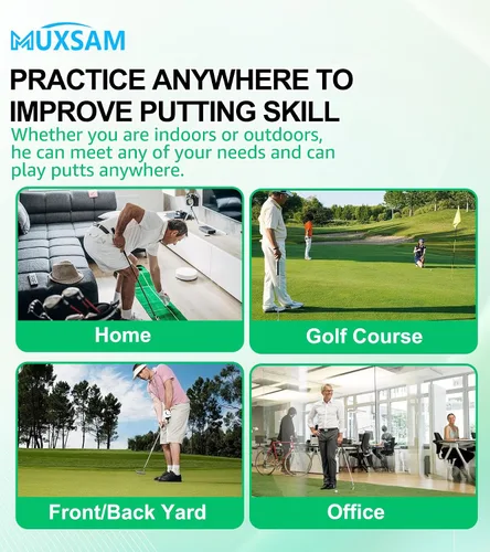 Miniatura 7 de MUXSAM 6 tazas de putter en todas las direcciones para practicar golf color negro, copa de entrenamiento de golf, agujero de práctica de golf, ayuda