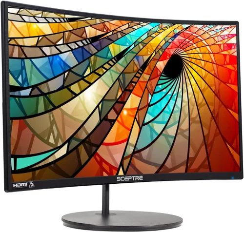 Miniatura 3 de Sceptre 27 pulgadas Pantalla curva LED 75Hz LED C278W-1920R Full HD 1080P puerto de pantalla HDMI, parlantes VGA, Ultra Thin Metal Black, 1800R