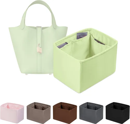 Miniatura 28 de Organizador de bolso para bolsa de lujo, tela de satén ligera y suave con bolsillos, ideal para viajes, compras y uso diario, opciones multicolor