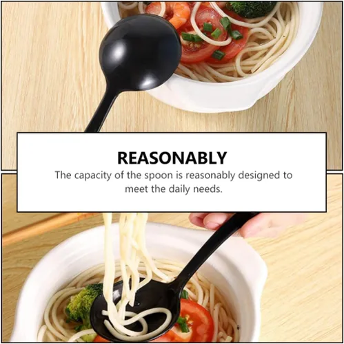 Miniatura 3 de UPKOCH Cucharas de sopa desechables grandes de plástico, cucharón de papilla, cucharón de papilla, cucharas para servir cucharas para fideos ramen