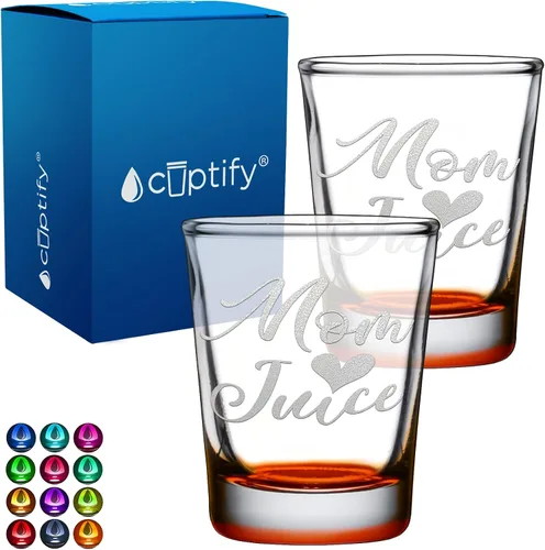 Miniatura 14 de Cuptify Regalos para baby shower, para la nueva mamá, EST 2023, 2 onzas, con fondo negro, juego de 2 vasos grabados para fiesta, regalo