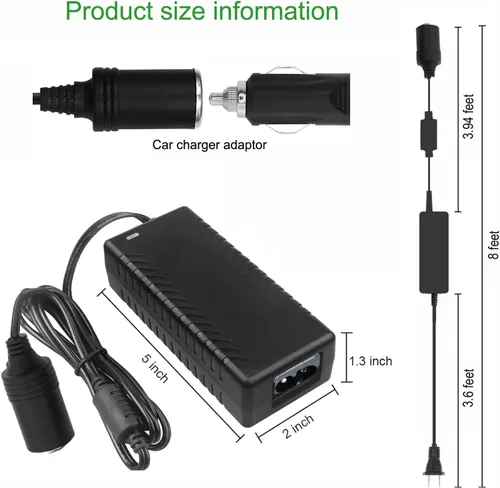 Miniatura 2 de Convertidor de CA a CC de 100 V-240 V a 12 V/6 A 72 W, adaptador de fuente de alimentación para encendedor de cigarrillos de automóvil, enchufe