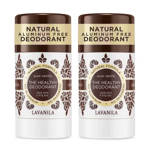 Lavanila Desodorante Pure Vanilla para mujeres, paquete de 2 (2 onzas cada uno), desodorante sólido sin aluminio natural, fabricado en Estados