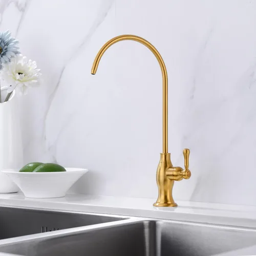Miniatura 10 de Delle Rosa Grifo de agua potable de oro cepillado, grifo de filtración de agua comercial para sistema de filtro de agua debajo del fregadero, grifos