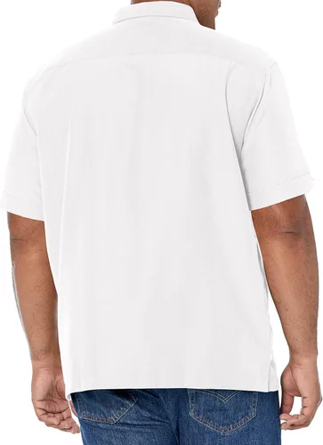 Miniatura 2 de Cubavera Men's Striped Panel Dobby Short Sleeve Button-Down Shirt (Size Small-5x Big & Tall)