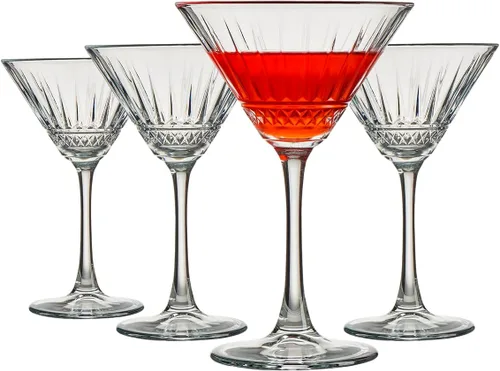Miniatura 7 de Pasabahce Juego de 4 copas vintage Coupé – Exclusivo champán, cóctel, martini, copas de vino – Cristalería de tallo largo – 8.8 oz – Perfecto
