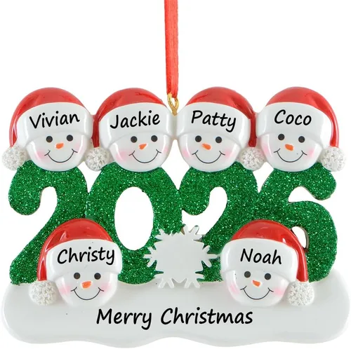 Miniatura 9 de Adorno de Navidad familiar personalizado 2025 – Adorno de árbol de Navidad de pareja de muñeco de nieve – Adornos colgantes decorativos – Regalos