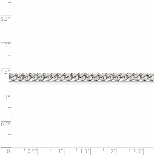 Miniatura 5 de The Black Bow Collar de cadena maciza de plata de ley de 0.138 in