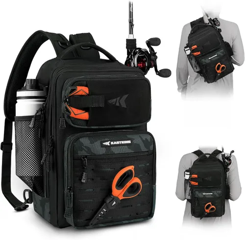Miniatura 10 de KastKing BlowBak - Bolsa táctica para aparejos de pesca, mochila de pesca ligera, almacenamiento para equipo y equipo, regalo para hombres E: verde