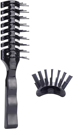 Cepillo de pelo ventilado para hombre para secado con secado, cepillo antiestático para peinar cabello fino, rizado, ondulado, húmedo o seco