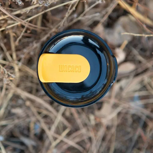 Miniatura 3 de Taza de viaje Octaroma Classico de WACACO, vaso de viaje de acero inoxidable de doble pared con tapa para beber, 6 fl oz (180ml), ámbar amarillo