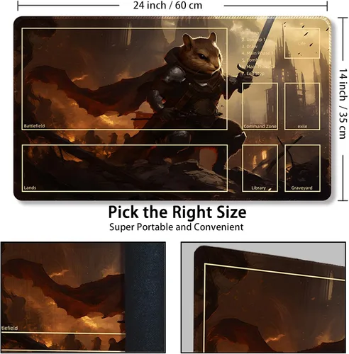 Miniatura 3 de Tapete de juego para MTG con bolsas de almacenamiento gratuitas – 24 x 14 pulgadas tapete de juego para juegos de mesa y juegos de mesa, con zonas