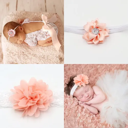 Miniatura 3 de 4 piezas de accesorios de fotografía para recién nacidos, tutú para bebé, lindo lazo para el pelo y mameluco de encaje, diadema de flores para bebés