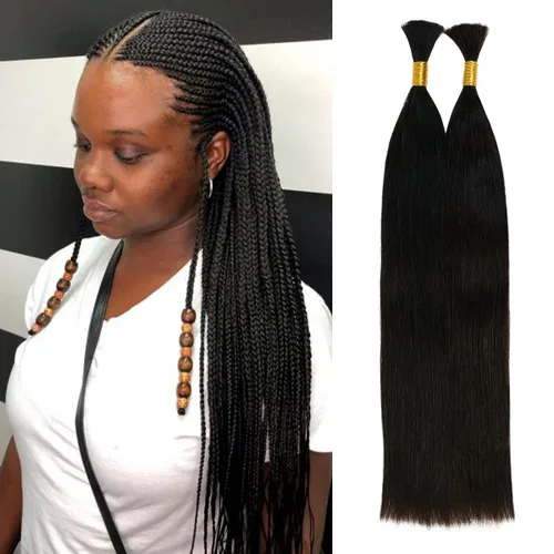Miniatura 9 de Starlet - Extensiones de cabello humano virgen húmedo y ondulado súper a granel para micro trenzado, 18 pulgadas, 3.53 onzas, 2 paquetes