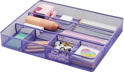 Miniatura 21 de Annova Organizador de Cajones de Escritorio para Organización de Oficina - Malla Metálica - Bandeja de Almacenamiento con Separadores