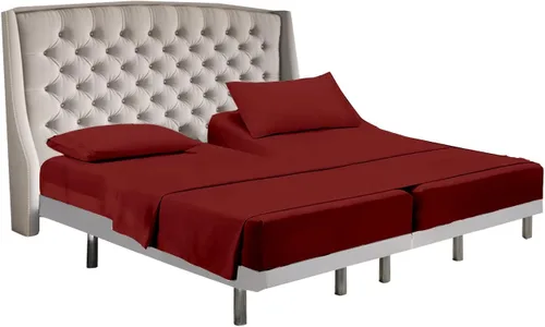 Cottingon Juego de sábanas de 5 piezas tamaño King dividido para camas dobles ajustables, sábanas de microfibra de lujo suave XL para colchón tamaño