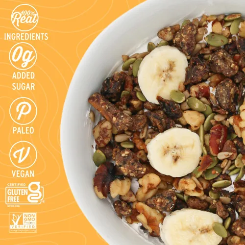 Miniatura 3 de Wildway Granola Keto Nuez de plátano Cereal certificado sin gluten, sin granos, vegano, bajo en carbohidratos Sin azúcar añadido Apto