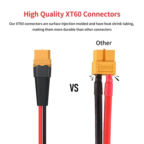 Miniatura 2 de ELFCULB Cable de extensión XT60 de 10 AWG de 0.5 pies, conector hembra a macho XT60 para batería RC, estación de energía portátil, panel solar