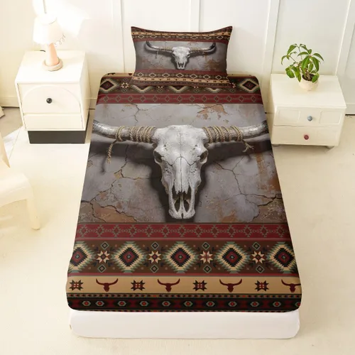 Miniatura 12 de Erosebridal Southwestern - Sábanas de cama bohemias aztecas, tamaño individual, sábanas hippie de cachemira, ropa de cama de estilo exótico, funda