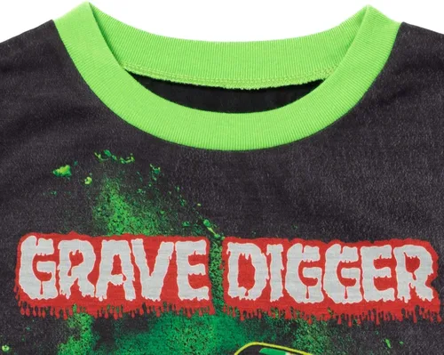 Miniatura 5 de Monster Jam Grave Digger Megalodon El Toro Loco - Camisa de pijama y pantalones cortos