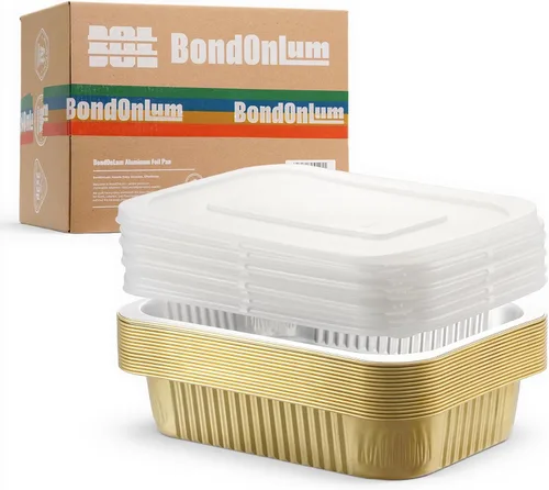 Miniatura 16 de Bandejas de papel de aluminio de BondOnLum, bandejas de aluminio resistentes, bandejas de aluminio desechables, bandejas de papel de aluminio